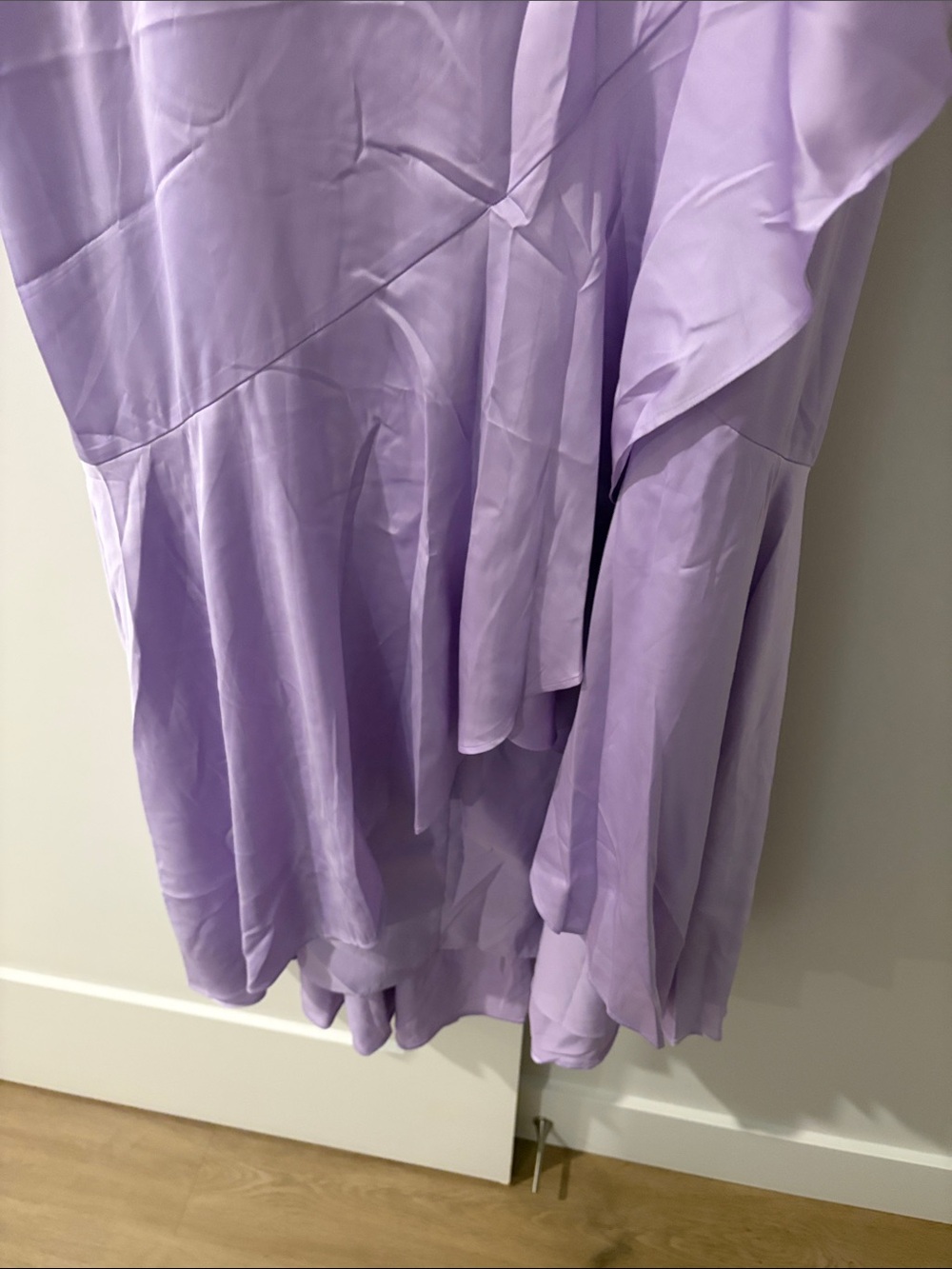 Express Lavender Ruffle Strapless Slip Dress - Picture 3 of 8